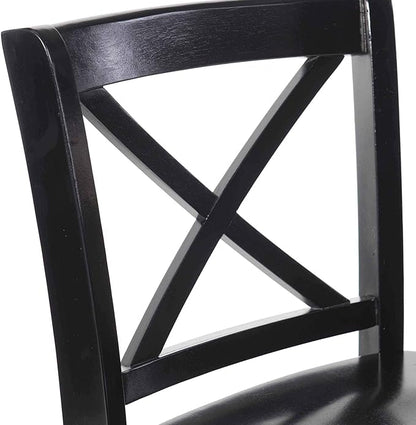 Linon Home Dcor Black X Back Counter Stool, 16" W x 17.91" D x 37.01" H
