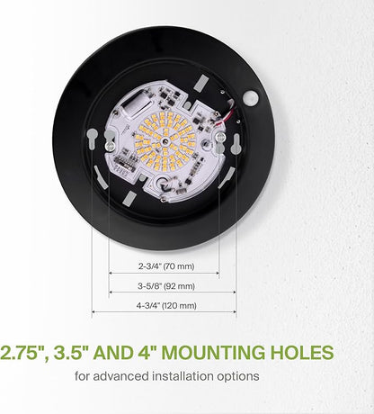 ASD 6 Inch Motion Sensor LED Disk Lights - 15W 120V 2700-5000K Black Dimmable Flush Mount Ceiling Light Fixture, Low Profile Surface Mount Disc Lights, Junction Box & Can, ETL, Energy Star, 6 Pack