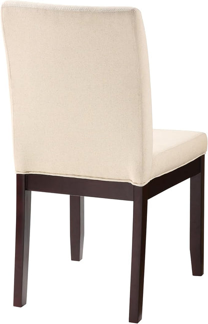 OSP Home Furnishings Dakota Upholstered Parsons Dining Chair with Espresso Finish Wood Legs, Linen
