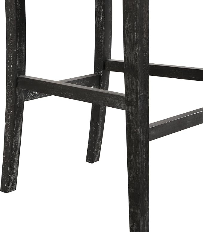 of 2 Bar Stools, 30.5 Inch. Fabric Upholstery and Rubberwood Frame. Retro Chairs for Kitchen Island, Bedroom, Dining. Soft Seating 2 30.5" Stools. Frame with Cozy Cushion. Kitchen, Dining Room.