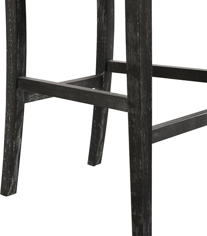 of 2 Bar Stools, 30.5 Inch. Fabric Upholstery and Rubberwood Frame. Retro Chairs for Kitchen Island, Bedroom, Dining. Soft Seating 2 30.5" Stools. Frame with Cozy Cushion. Kitchen, Dining Room.