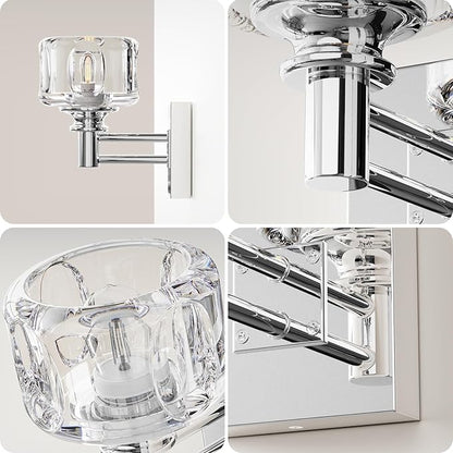 Polished Nickel Wall Sconce Chrome Bathroom Vanity Light 1 Light Wall Lights for Bathroom(3.7 pounds)