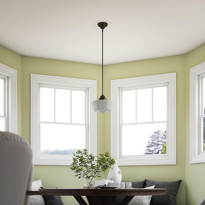 Kenroy Home Cambridge 1 Light Pendant with Blackened Oil Rubbed Bronze Finish, Rustic Style, 9.5" Height, 12" Width, 12" Depth