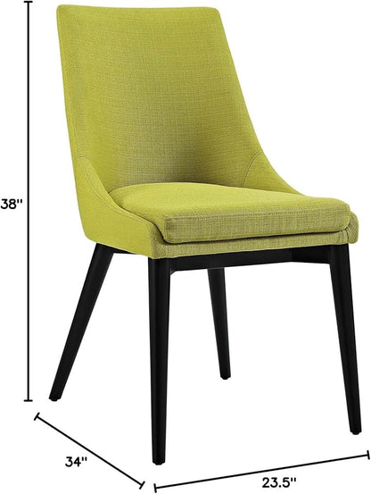 Modway Viscount Mid-Century Modern Upholstered Fabric Two Dining Chairs in Wheatgrass