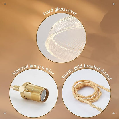 Plug in Pendant Light,9.1 Inch Glass Lampshade 14Ft Hanging Lights with Plug in Cord On/Off Switches Industrial Pendant Lights with Plug in Cord for Bedroom