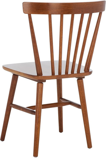SAFAVIEH Home Collection – Winona Set of 2 Walnut Windsor Farmhouse Dining Chairs, Spindle Back Wood Chairs, Classic Casual Seating (DCH8500G-SET2)