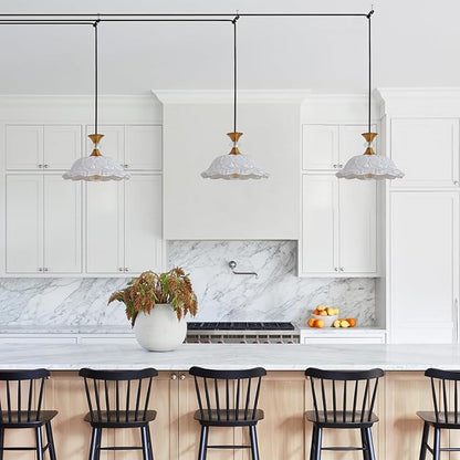 Plug in Gold Pendant Light Plugin Kitchen White Glass Pendant Lighting Fixtures with Cord Switch Vintage Hanging Lamp for Island Dining Table Bedroom Living Room