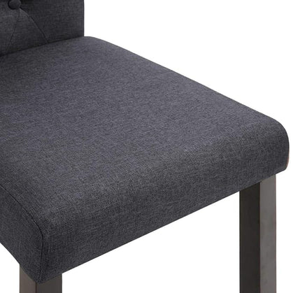 Set of 6 Dark Gray Dining Chairs, 16.5"x22"x37.4" Rubberwood Frame, Ergonomic Modern Accent Seat for Dining Room, Kitchen, Living Room, Small Space
