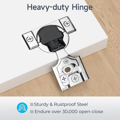 HOSOM 10 Pack Soft Close Cabinet Hinges 1/2 inch Overlay Kitchen Cabinet Door Hinges 105° Opening Angle for Cabinet Doors 3-Way Adjustment Hidden Door Hinges
