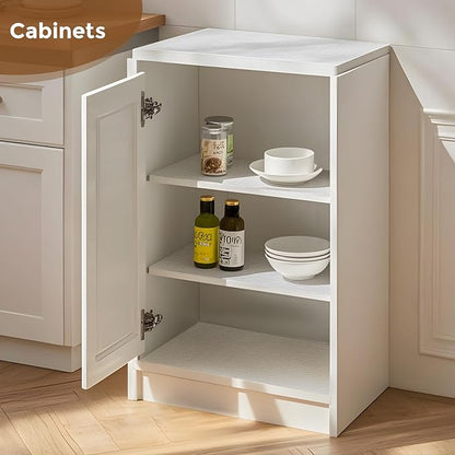 Coavas Shelf and Drawer Liner, Non Slip Extra Grip Non Adhesive Waterproof Thickened Cabinet Mat, Easy Cut for Kitchen Pantry Bathroom Dresser Cupboard (White, 12IN x 20FT)