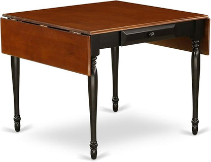 East West Furniture MZT-BCH-T Monza Mid-Century Modern Dining Table - a Rectangle Dining Table Top with Dropleaf & Stylish Legs, 36x54 Inch, Black & Cherry