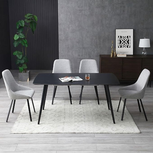 Wycian Island Table for Kitchen, Black Work Table Metal Living Room Bedroom Dining Rooms Garden 1PC