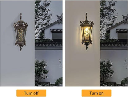 Outdoor Wall Light Fixtures, IP55 Waterproof Outside Wall Lantern Retro Exterior Wall Sconces Vintage Wall-Mounted Lights for Garage House Porch Doorway, E26 w/o Bulb