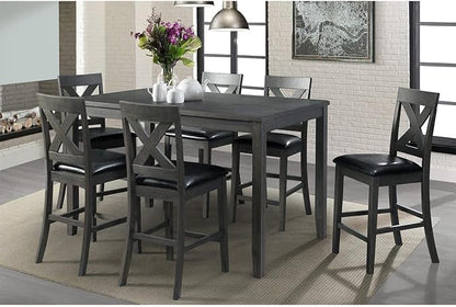 HomeStock Counter Height Chairs Set - Gray Side Chairs for Kitchen Island - Modern Dining Room Seating