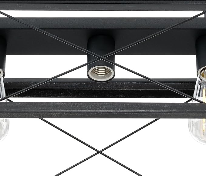 Progress Lighting Briarwood Collection 5-Light Dining Room Light Fixture, Farmhouse Style Modern Chandelier for Kitchen and Dining Room, 38" by 9", Black