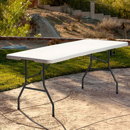 BestOffice 6FT Picnic Table Folding, Camping, Plastifor Party Event,White