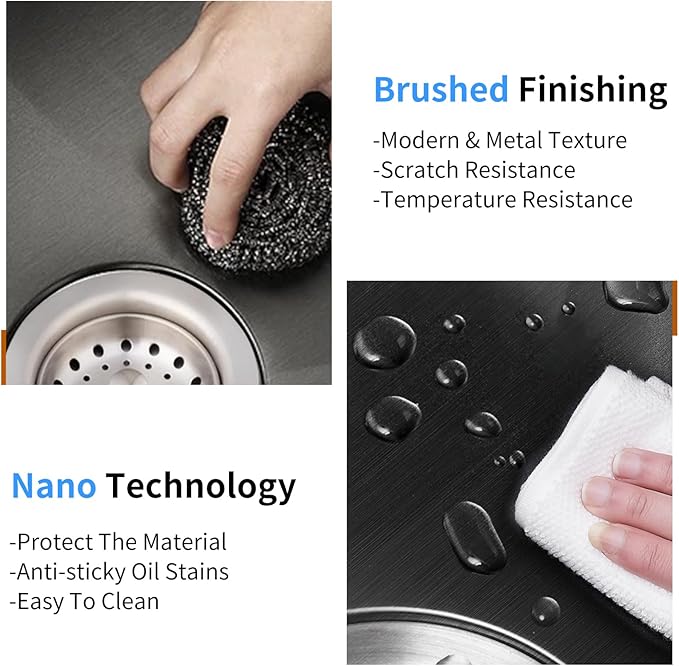 Black Kitchen Sink Workstation, 33x22 Inch Stainless Steel Drop In Kitchen Sink Modern Large Single Bowl Kitchen Sink Gift Combo-SS Grid,Drying Rack,Cutting Board,Soap Dispenser, Drain Strainer Set