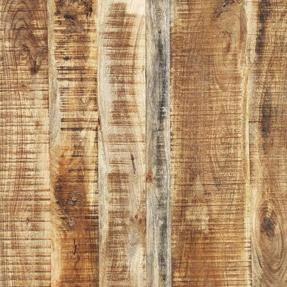 Solid Mango Wood Dining Table with Steel Legs Rectangular Shape 70.9 x 35.4 Inch Brown Lacquered Finish for Dining Room Kitchen and Gatherings