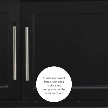 Linon Cameron Granite Top Kitchen Cart, 36.02" x 24.02" x 17.99", Black