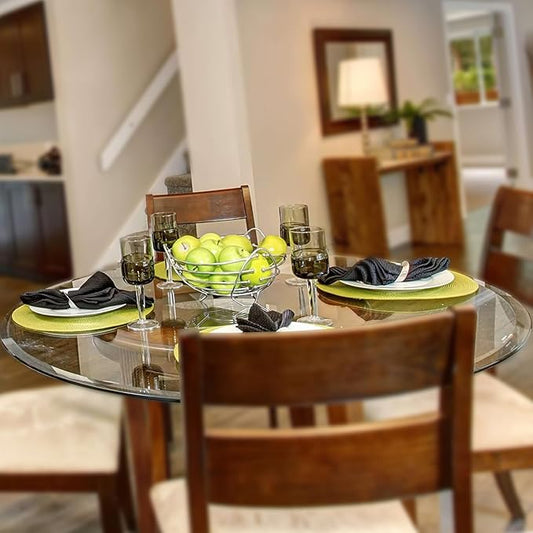 30" Inch Round Glass Table Top 1/2" Thick Tempered Beveled Edge by Fab Glass and Mirror