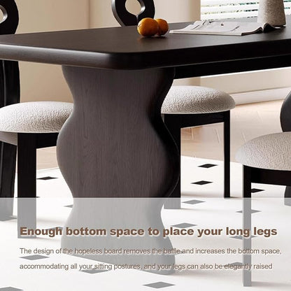Kitchen Tables, Ripple Shape Modern Dining Table, Wood Dining Room Table for 4-6, Wood Furniture, Computer Office Desk Workstation for Family,Kitchen,Dining Room,Conference Room,Large