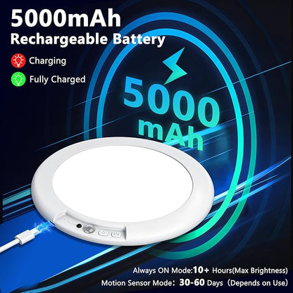 maylit 4 Pack Rechargeable Ceiling Lights, Motion Sensor Lights No Wiring, Wireless Closet Lights Battery Operated, for Bathroom Laundry Room Kitchen Porch Stair Hallway Shower Pantry Garage