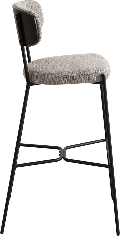 Coaster Home Furnishings - Elison - Set of 2 Pub Height Bar Stools with Foam Cushioned Seat and Geometric Detail Footrest - Mid-Century Modern - Dining Room - Light Brown & Dark Oak - 182657