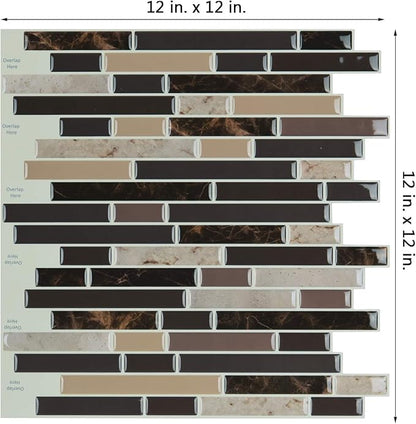 Art3d Self Adhesive Wall Tile (11.8 x 11.8inches,10 Tiles) Peel and Stick Backsplash for Kitchen, Bathroom
