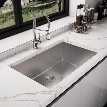 30 Inch Kitchen Sink Workstation - T304 18 Gauge Stainless Steel Single Bowl with Accessories for Drop In Installation 30x19x9 Inch