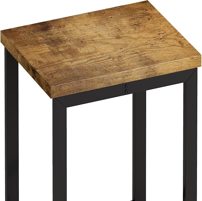 4 Piece Modern Design Kitchen Dining Table,1 Bar Table and Small Kitchen Table Set for 3,Wooden Counter Height Table Set for Kitchen,Convenient Hanging Stool Design,Dining Room Island Table (Natural)
