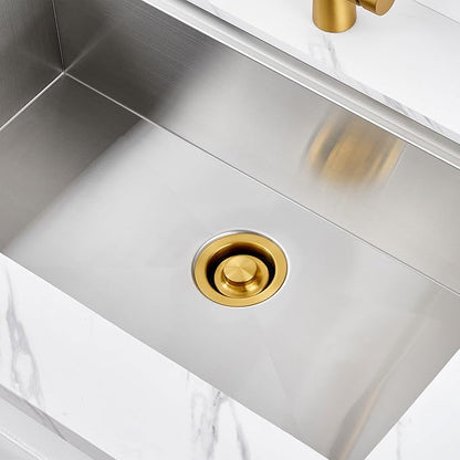 Luxier GD02-G Kitchen Sink Garbage Disposal Flange and Stopper in Brushed Gold