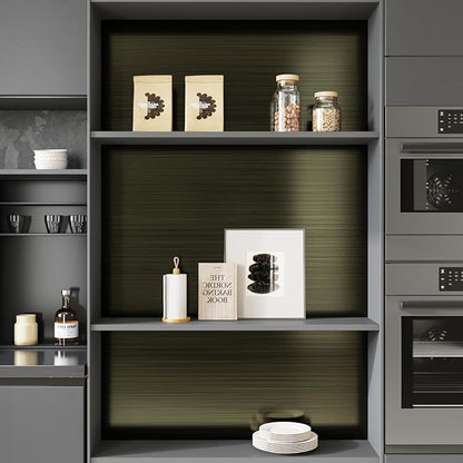 CRE8TIVE Bronze Black Stainless Steel Contact Paper Self Adhesive 24"x118" Wide Brushed Metallic Wallpaper Stick and Peel Rust Resistant Vinyl Roll for Kitchen Refrigerator Dishwasher Stove Appliances