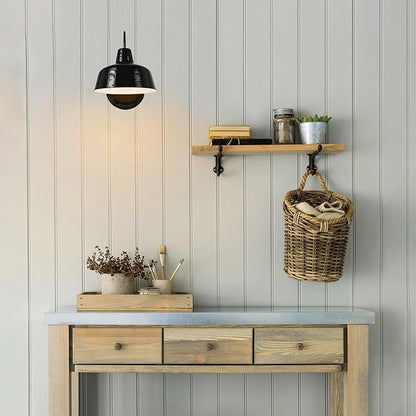 Design House Mason Farmhouse Gooseneck Barn Light, Outdoor Exterior Porch or Patio Wall Light Fixture, Satin Black, 8 Inch Diameter, 1-Pack, 579367