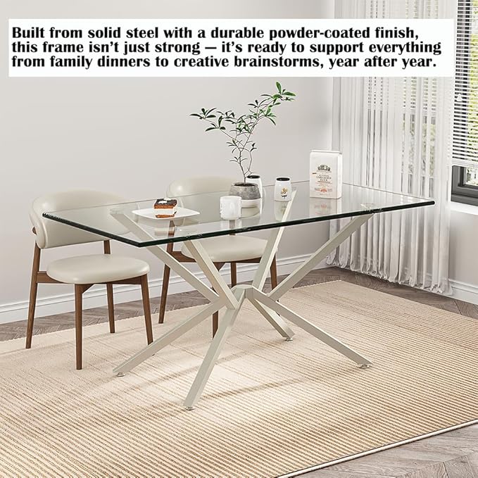 30 Inch Metal Table Base for Dining Room, Heavy Duty Table Legs for Glass, Marble, and Wood Tops, Furniture Legs for Home,Kitchen,Office (Silver)