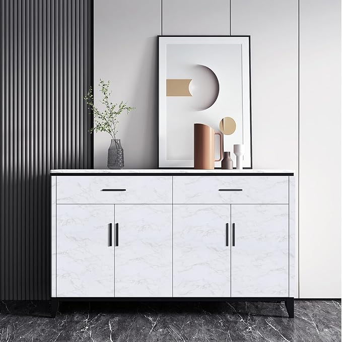 Abyssaly Glossy Marble Contact Paper White Wallpaper Peel and Stick Self Adhesive Waterproof Contact Paper for Countertop Kitchen Cabinets Bathroom 11.8in X 78.7in