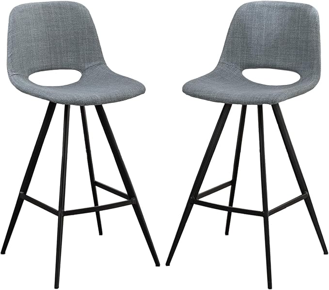 stools Adjustable Height Simple Assembly Metal 360 Degree Swivel Chairs of 2 for Dining Room Kitchen Island, Pub, (Grey 18.5" W x 20" D x 40.75" H)