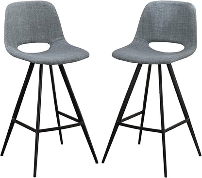 stools Adjustable Height Simple Assembly Metal 360 Degree Swivel Chairs of 2 for Dining Room Kitchen Island, Pub, (Grey 18.5" W x 20" D x 40.75" H)