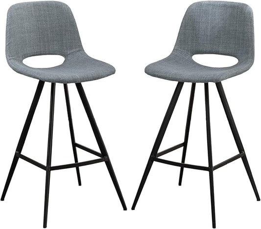 stools Adjustable Height Simple Assembly Metal 360 Degree Swivel Chairs of 2 for Dining Room Kitchen Island, Pub, (Grey 18.5" W x 20" D x 40.75" H)