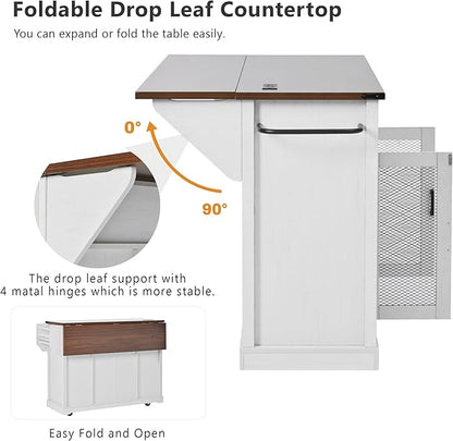 Modern Dining Table Expandable Kitchen Island with Counter Wood Table Console Luxury Easy Clean Living Decor,White