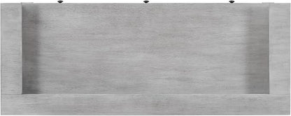 4-piece Dining Bar Table Set with 3 Upholstered Stools, Rubber Wood Counter Height Multifunctional Dining Table with 3 Drawers and USB Port, Side Table with Footrest Pub Kitchen Set (Grey-N2)