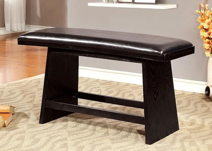 Modern Counter Height Bench Leather Padded Seat Stylish Upholstered Dining Bench for Kitchen Island Entertaining Guests Practical