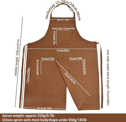 Molaxhome Split Apron with 3 Pockets,Unisex Pottery Apron with Adjustable Strap for Kitchen Ceramics