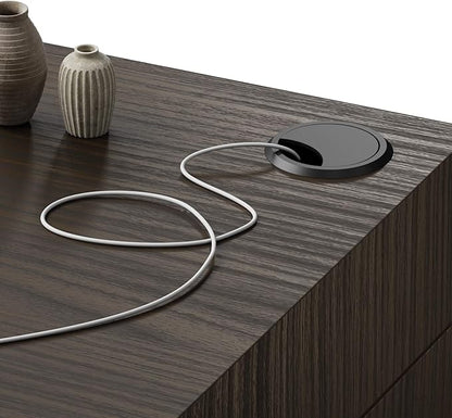 Mobili Fiver, Evolution Dining Table with Two Legs and Wireless Charger 47.2 x 15.7 in, Dark Walnut, Made in Italy