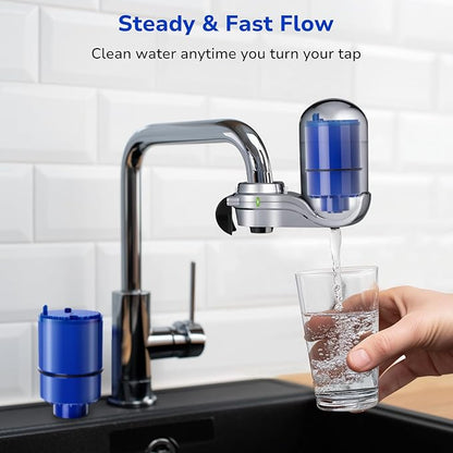 Fil-Fresh 4-Pack PURWater Filter Replacement for RF-9999 PURPLUS Faucet Water Filtration System, NSF Certified, Replace Mineral Core Faucet Mount Water Filter