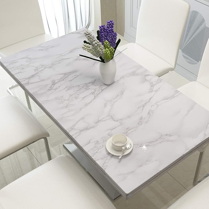 Art3d 120"x17.3" Self-Adhesive Wallpaper, Peel and Stick Grey Marble Paper, Matt