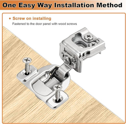 Probrico 10 Pack 5 Pair 1-1/4 inch Overlay Soft Close Cabinet Hinges Hidden Door Hinge for Kitchen Cabinet Hinges Concealed Self Closing Face Frame for Cupboard, Wardrobe, 105 Degree Opening Angel