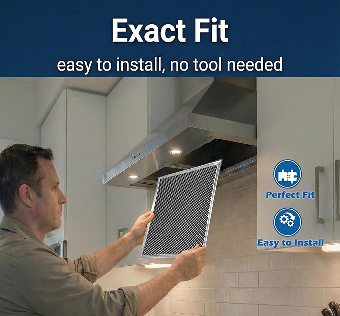4X BPSF30 99010308 WB02X10707 compatible with GE and Broan QS WS NON-Ducted Thick Range Hood Charcoal Carbon Filters 10.8 X 13.3 X 0.09 inches (4)
