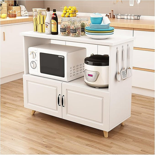 Kitchen Island with Cabinets Buffet Cabinet with Storage Sideboard with Hutch Bakers Rack Storage Cabinets for Dining Room, Kitchen, Living Room （Pantry Cabinet）(B,100x50cm/39.37x19.69in)