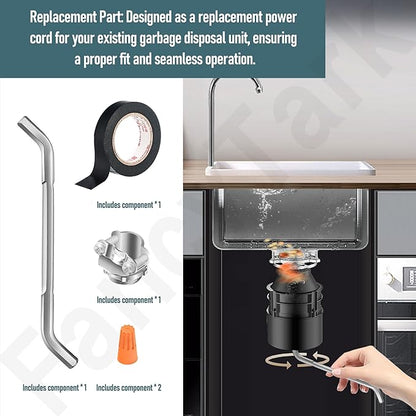 3 Foot CRD-00 Garbage Disposal Power Cord Compatible with InSinkErator, Badger, CoverControlPlus, Essential, Septic Assist Garbage Disposal Model