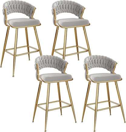 Modern Dining Chair with Ergonomic Design & Plush Upholstered Seat for Kitchen Island, Bar, Dining Room & Living Room Sets - Sturdy Stable & Easy Assembly,Gray-Metal-Setof2